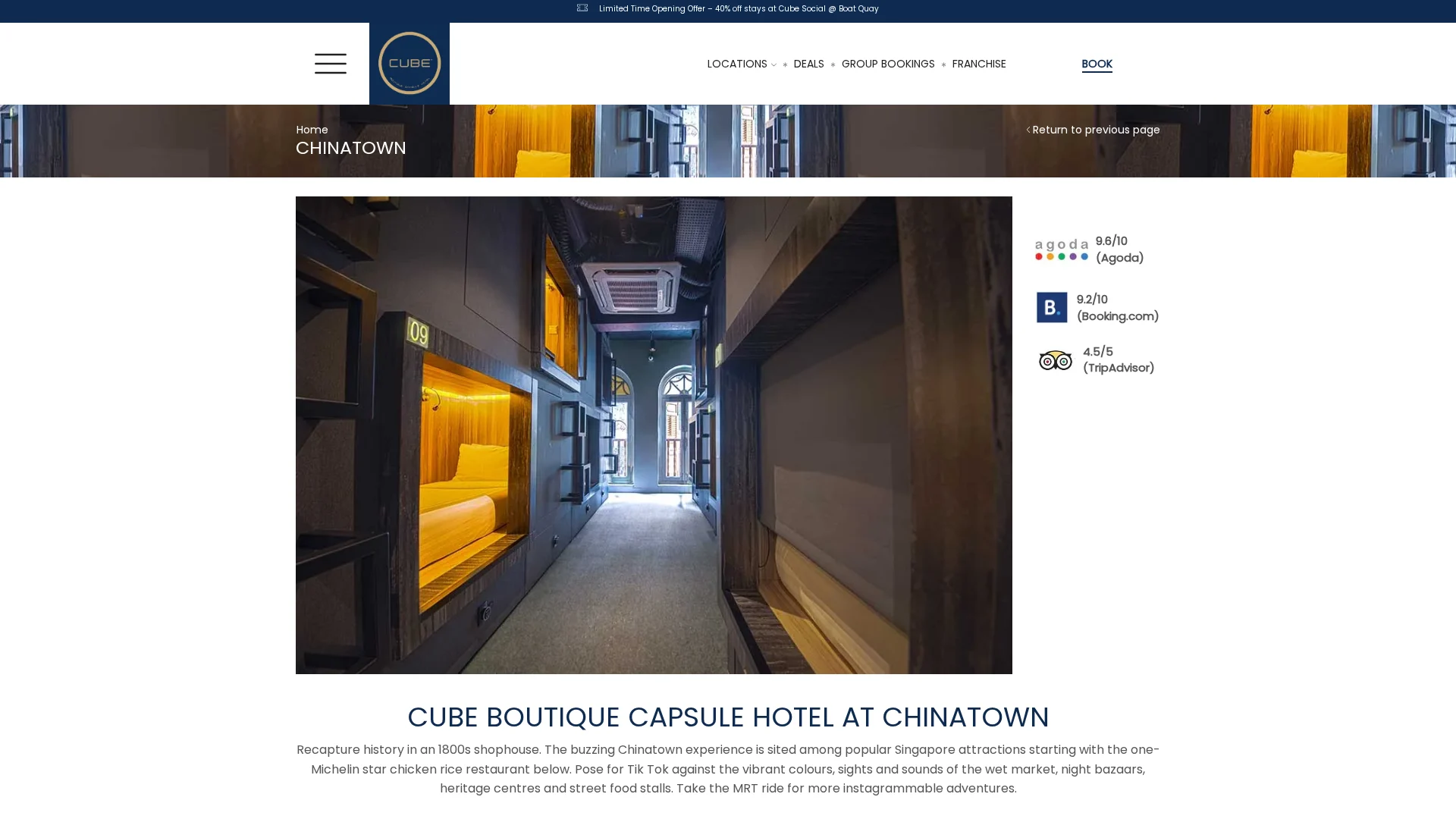 CUBE Boutique Capsule Hotel Chinatown